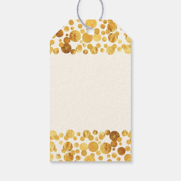 Gold Foil Confetti Wedding Pack Of Gift Tags