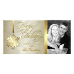 Gold Foil Gold Snowflake Holiday Photo Card