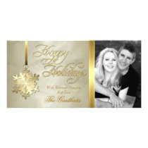 Gold Foil Gold Snowflake Holiday Photo Card