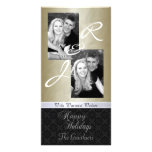 Gold Foil Lace Holiday Ribbon Photo Card