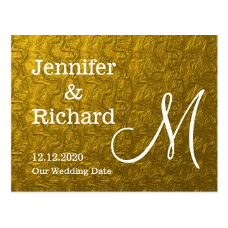 Gold Foil Monogrammed Save The Date