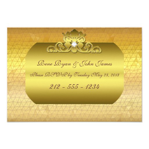 Gold Foil RSVP Personalized Invitations