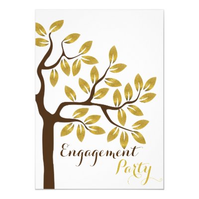 Gold foil tree modern engagement party wedding 5