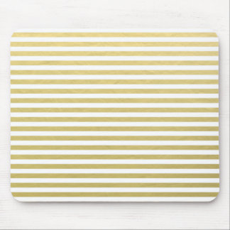 Gold Foil White Stripes Pattern Mouse Pad