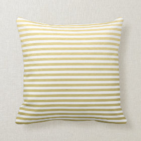 Gold Foil White Stripes Pattern Pillows