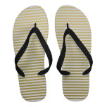 Gold Foil White Stripes Pattern Sandals