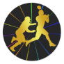 GOLD FOOTBALL PLAYERS STICKER