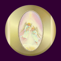 GOLD FRAME & ANGELS by SHARON SHARPE magnets