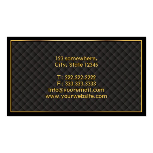 Gold Frame Diamond Grids Apothecary Business Card (back side)