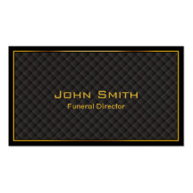 Gold Frame Diamond Grids Funeral Business Card