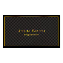 Gold Frame Diamond Grids Programmer Business Card