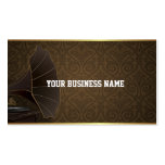 Gold Frame Music Studio Damask Business Card