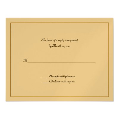 Gold Frame reply cards Invites