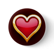 GOLD FRAMED HEART buttons