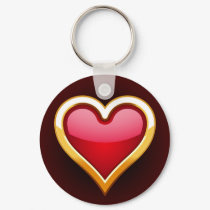 GOLD FRAMED HEART keychains