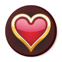 GOLD FRAMED HEART magnets