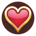 GOLD FRAMED HEART stickers