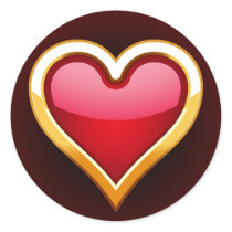 GOLD FRAMED HEART stickers