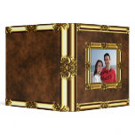 Gold Framed Leather Look Photo Binder