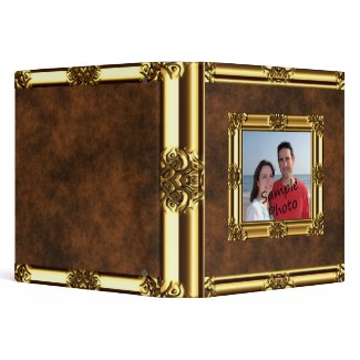 Gold Framed Leather Look Photo Binder
