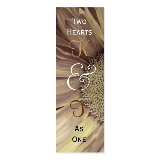GOLD Gerba Daisy Wedding Favor Tag Card Template Business Card Template (front side)