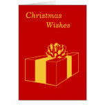 gold gift graphic design red christmas card