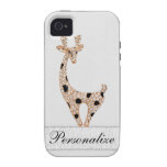 Gold Giraffe & Diamonds Personalized iPhone 4/4S iPhone 4/4S Cases