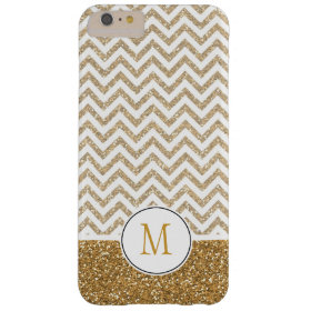 Gold Glam Faux Glitter Chevron Barely There iPhone 6 Plus Case