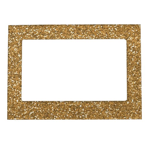 Gold Glam Faux Glitter Magnetic Photo Frame Zazzle