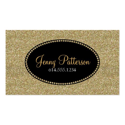 Gold Glitter 2 Pretty Elegant Girly Business Cards (front side)
