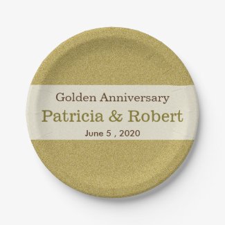 Gold Glitter 50th Golden Wedding Anniversary