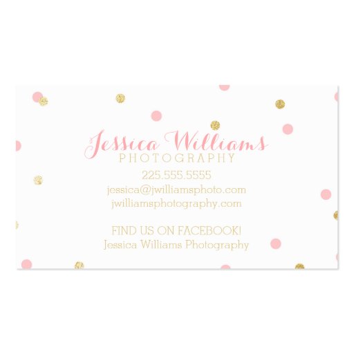 Gold Glitter Business Cards (front side)
