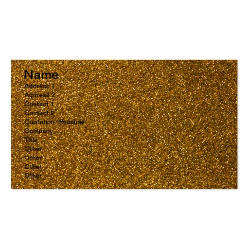 Gold Glitter Business Cards (front side)