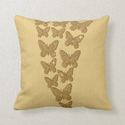 Gold Glitter Butterflies Pillows