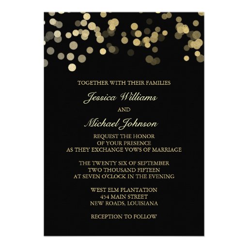 Gold Glitter Confetti Wedding Personalized Announcement