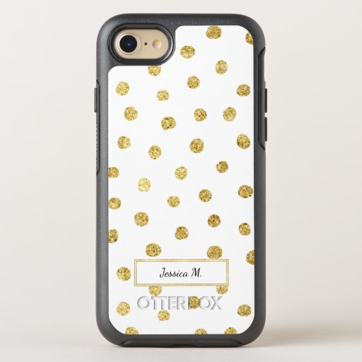 gold glitter dots otterbox symmetry iphone 7 case zazzle gold glitter dots otterbox symmetry iphone 7 case zazzle