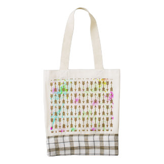 Gold glitter effect arrows watercolors splatters zazzle HEART tote bag