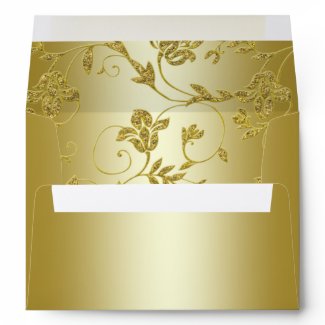 Gold Glitter Floral Envelope for 5x7 Size Products envelope