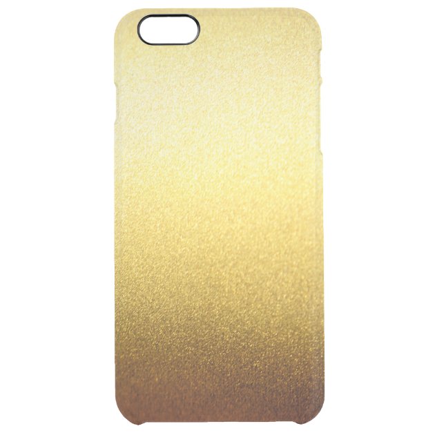 Gold Glitter Gradient Ombre Pattern Transparent Uncommon Clearlyâ„¢ Deflector iPhone 6 Plus Case-0