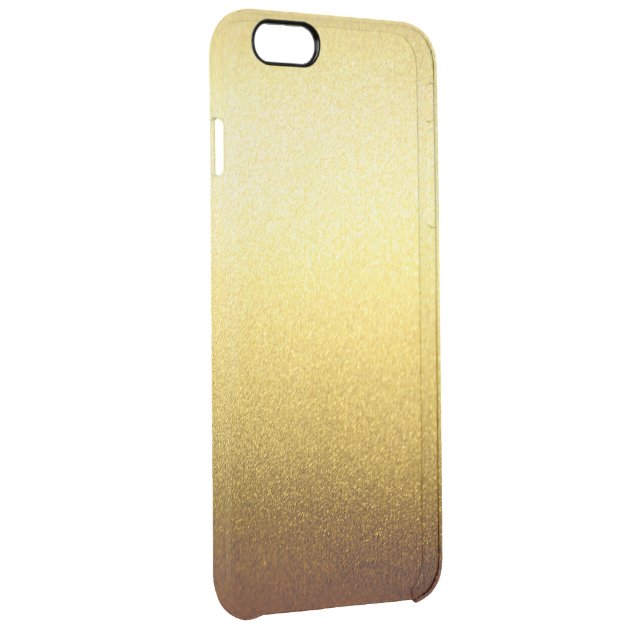 Gold Glitter Gradient Ombre Pattern Transparent Uncommon Clearlyâ„¢ Deflector iPhone 6 Plus Case-2