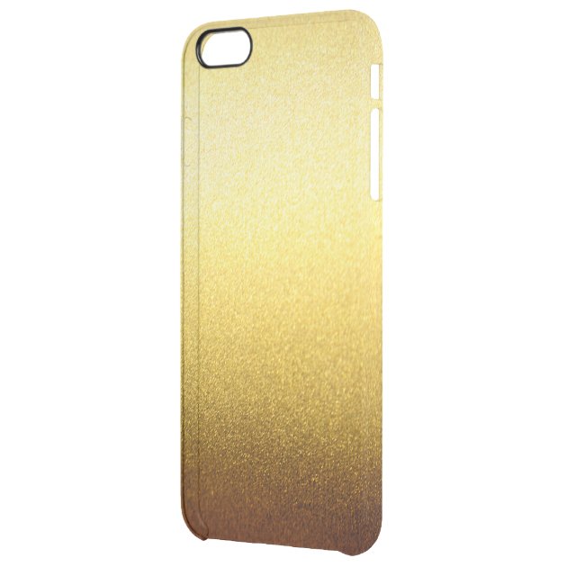 Gold Glitter Gradient Ombre Pattern Transparent Uncommon Clearlyâ„¢ Deflector iPhone 6 Plus Case