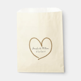 Gold Glitter Heart Wedding Favor Bag