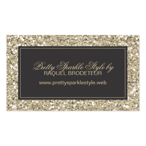 Gold Glitter Look Business Card (front side)