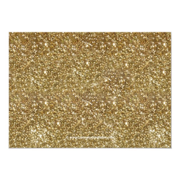 Gold Glitter-look Ribbon Bow Photo Graduation 5x7 Paper Invitation Card