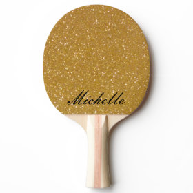 Gold glitter ping pong paddle for table tennis
