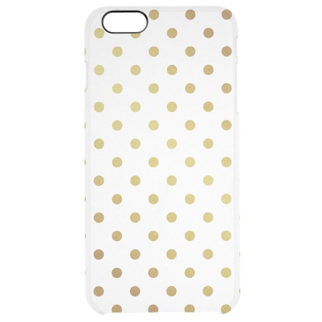 Gold Glitter Polka Dots Pattern Clear Transparent Uncommon Clearlyâ„¢ Deflector iPhone 6 Plus Case