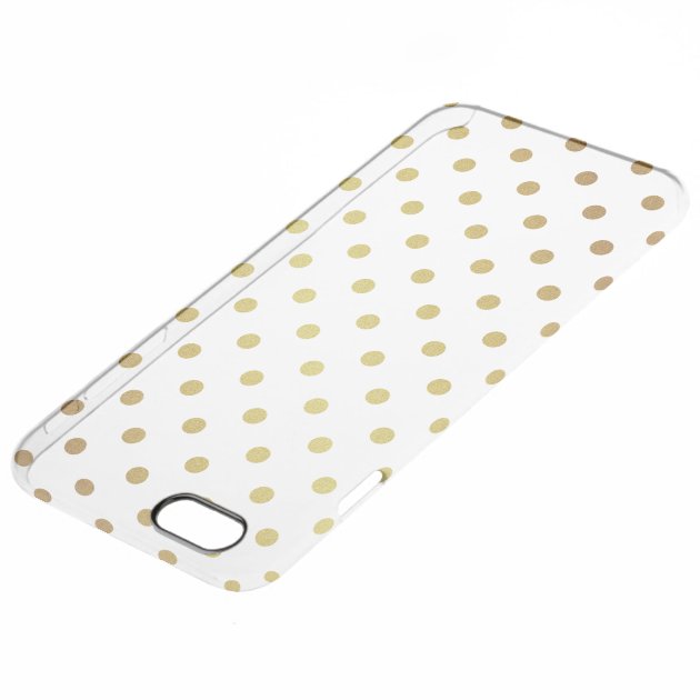 Gold Glitter Polka Dots Pattern Clear Transparent Uncommon Clearlyâ„¢ Deflector iPhone 6 Plus Case-3