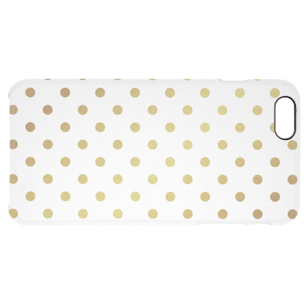 Gold Glitter Polka Dots Pattern Clear Transparent Uncommon Clearlyâ„¢ Deflector iPhone 6 Plus Case-5
