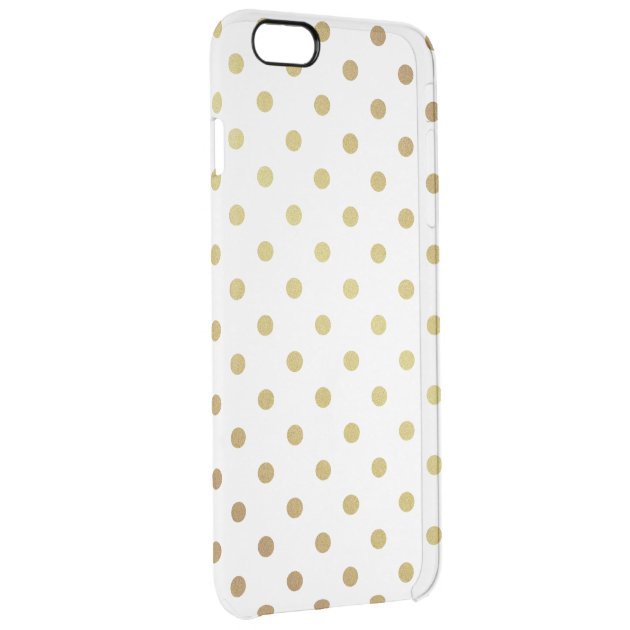Gold Glitter Polka Dots Pattern Clear Transparent Uncommon Clearlyâ„¢ Deflector iPhone 6 Plus Case-2