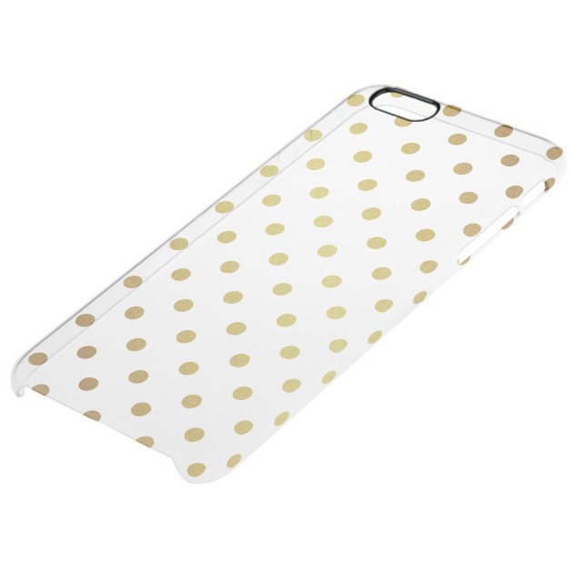 Gold Glitter Polka Dots Pattern Clear Transparent Uncommon Clearlyâ„¢ Deflector iPhone 6 Plus Case-4